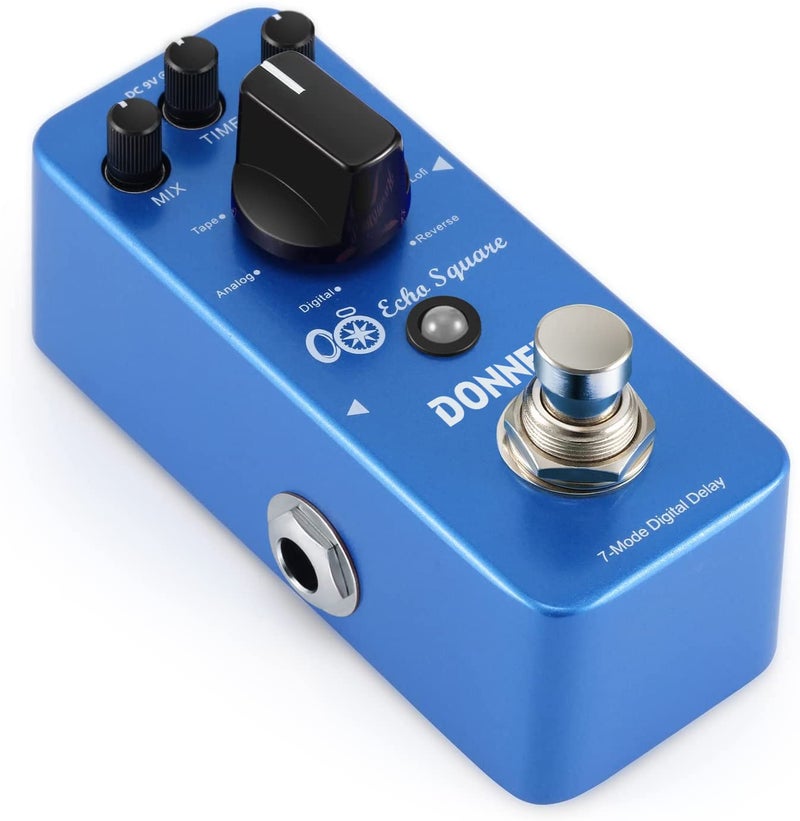 Donner Echo Square Delay Pedal - Digital 7-Modes Delay for Electric Guitar, Multi-Delay including Digital, Analog, Tape, Mod, Sweep, Lofi, Reverse - True Bypass - Image 1
